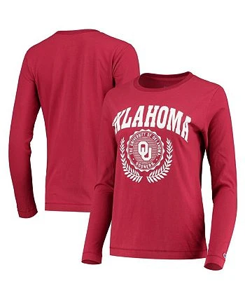 Champion Women's Crimson Oklahoma Sooners University Laurels Long Sleeve T-shirt 4 Champion Women's Crimson Oklahoma Sooners University Laurels Long Sleeve T-shirt - Image 2