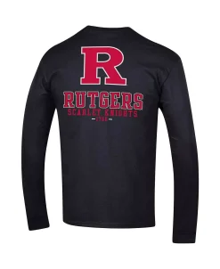 Champion Men's Black Rutgers Scarlet Knights Team Stack Long Sleeve T-shirt -Champion Online 22668309 fpx