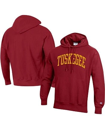 Champion Men's Crimson Tuskegee Golden Tigers Tall Arch Pullover Hoodie 4 Champion Men's Crimson Tuskegee Golden Tigers Tall Arch Pullover Hoodie - Image 2