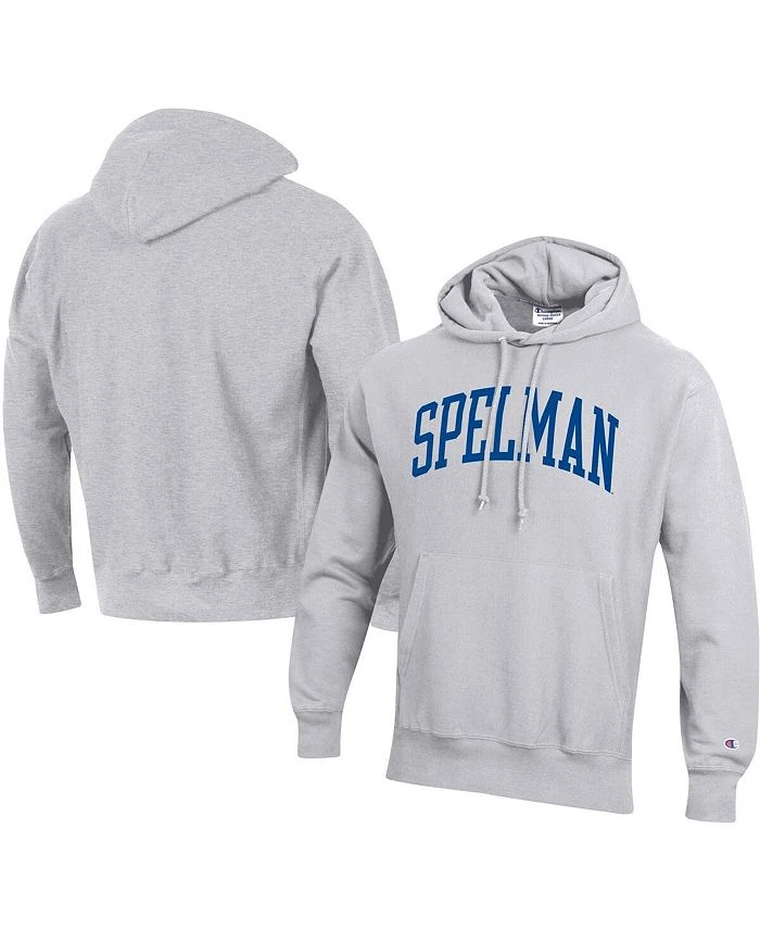 Champion Men's Gray Spelman College Jaguars Tall Arch Pullover Hoodie 3 Champion Men's Gray Spelman College Jaguars Tall Arch Pullover Hoodie