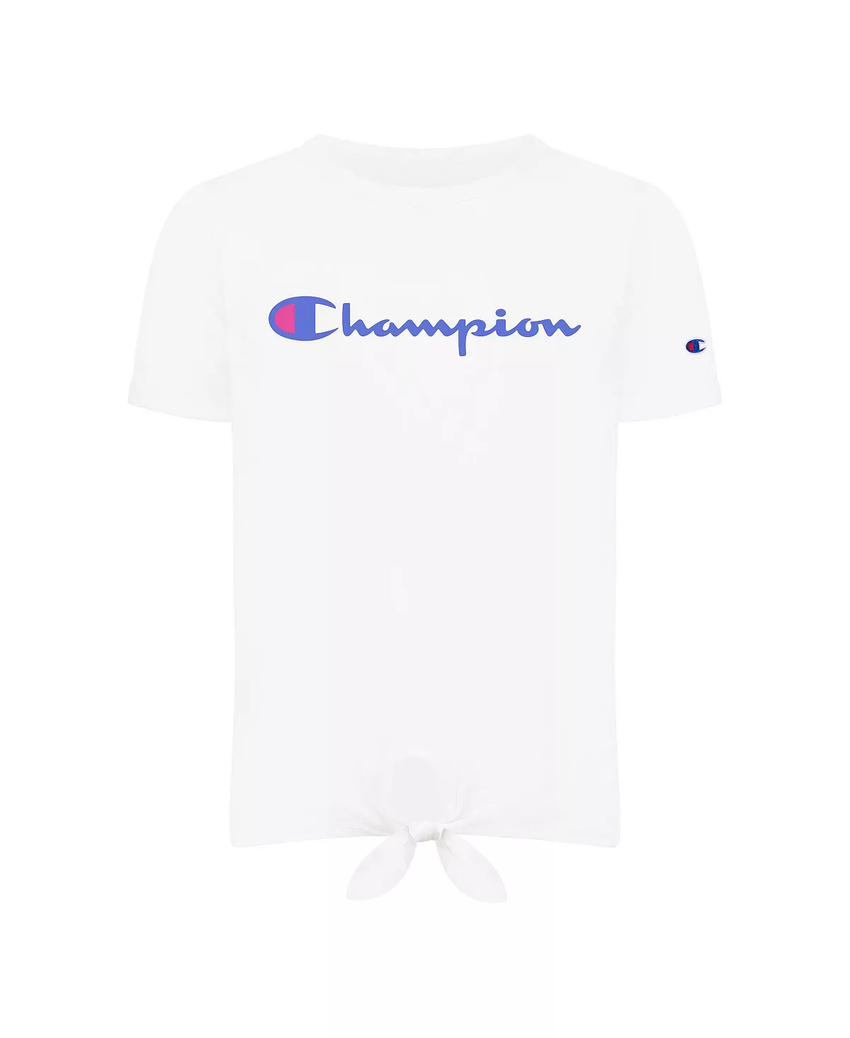 Champion Big Girls Classic Script Tie Front T-shirt 4 Champion Big Girls Classic Script Tie Front T-shirt - Image 2