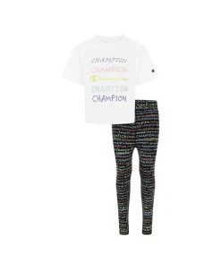 Champion Toddler Girls Boxy T-shirt And All Over Print Leggings, 2 Piece Set