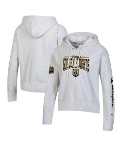 Champion Women's Heathered Gray Vegas Golden Knights Reverse Weave Pullover Hoodie