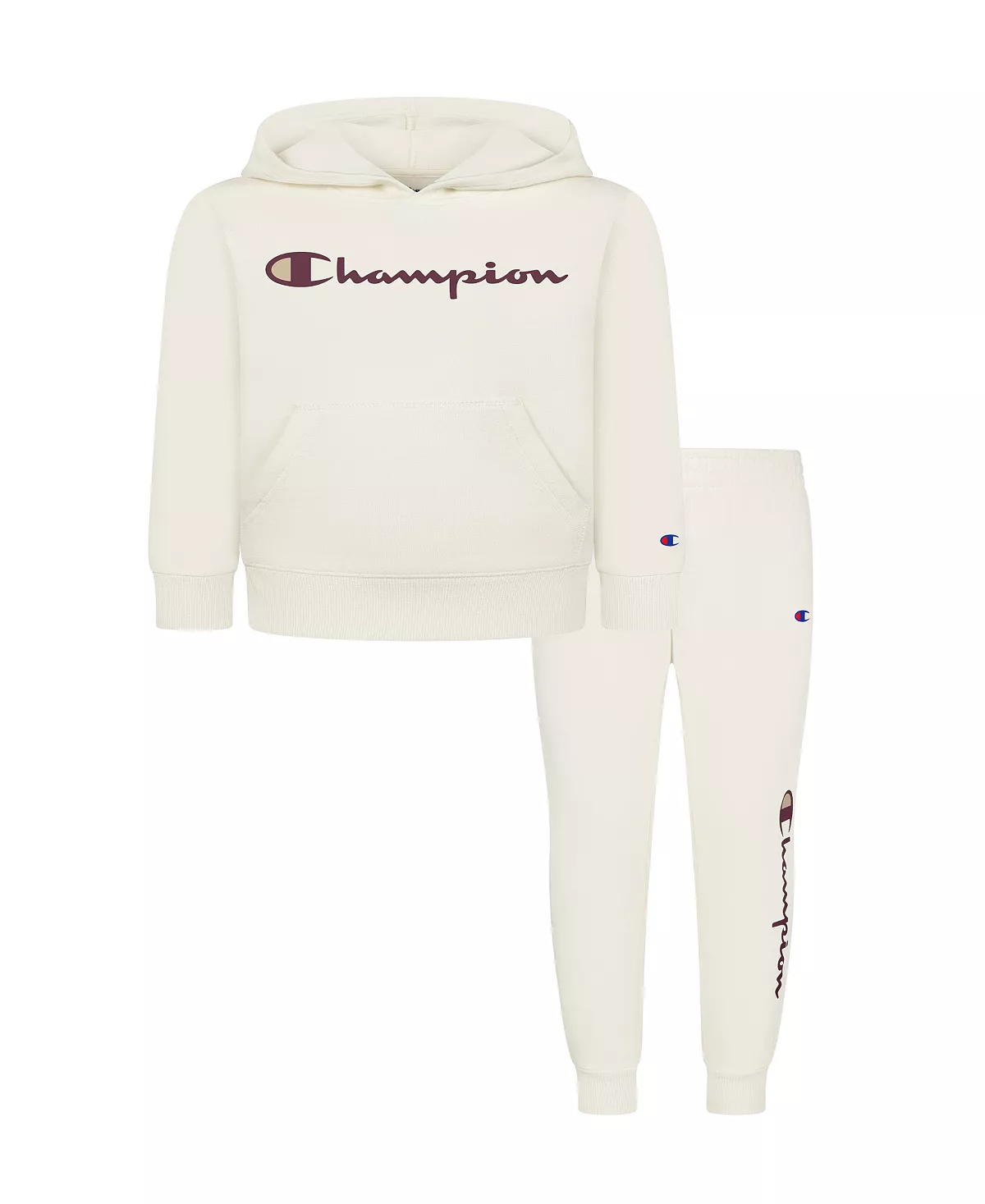 Champion Little Boys Essential Script Fleece Hoodie And Joggers, 2 Piece Set 3 Champion Little Boys Essential Script Fleece Hoodie And Joggers, 2 Piece Set