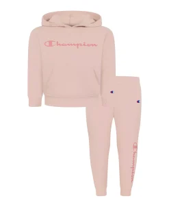 Champion Little Girls Glitter Script Fleece Hoodie And Joggers Set, 2 Piece