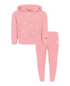 Champion Little Girls C Stars All Over Print Fleece Hoodie And Joggers Set, 2 Piece