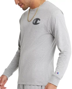 Champion Men's Classic Standard-Fit Long-Sleeve Logo Graphic T-Shirt -Champion Online 23369091 fpx