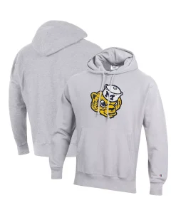 Champion Men's Heathered Gray Michigan Wolverines Vault Logo Reverse Weave Pullover Hoodie -Champion Online 23403097 fpx