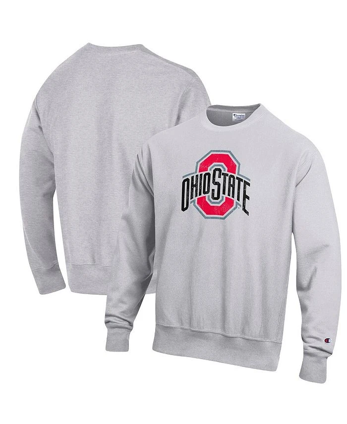 Champion Men's Heathered Gray Ohio State Buckeyes Vault Logo Reverse Weave Pullover Sweatshirt 3 Champion Men's Heathered Gray Ohio State Buckeyes Vault Logo Reverse Weave Pullover Sweatshirt