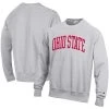 Champion Men's Heathered Gray Ohio State Buckeyes Arch Reverse Weave Pullover Sweatshirt -Champion Online 23407222 fpx