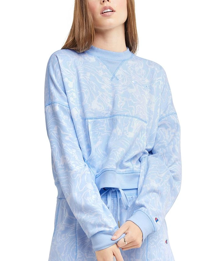 Champion Women's Campus-Print French Terry Crewneck Top 3 Champion Women's Campus-Print French Terry Crewneck Top