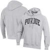 Champion Men's Heathered Gray Purdue Boilermakers Team Arch Reverse Weave Pullover Hoodie -Champion Online 23554581 fpx