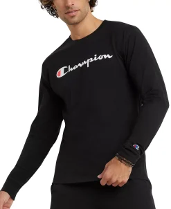 Champion Men's Script-Logo Long Sleeve Tshirt -Champion Online 23625882 fpx