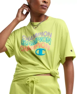 Champion Women's Classic Oversized Crewneck Logo Tee -Champion Online 23657811 fpx