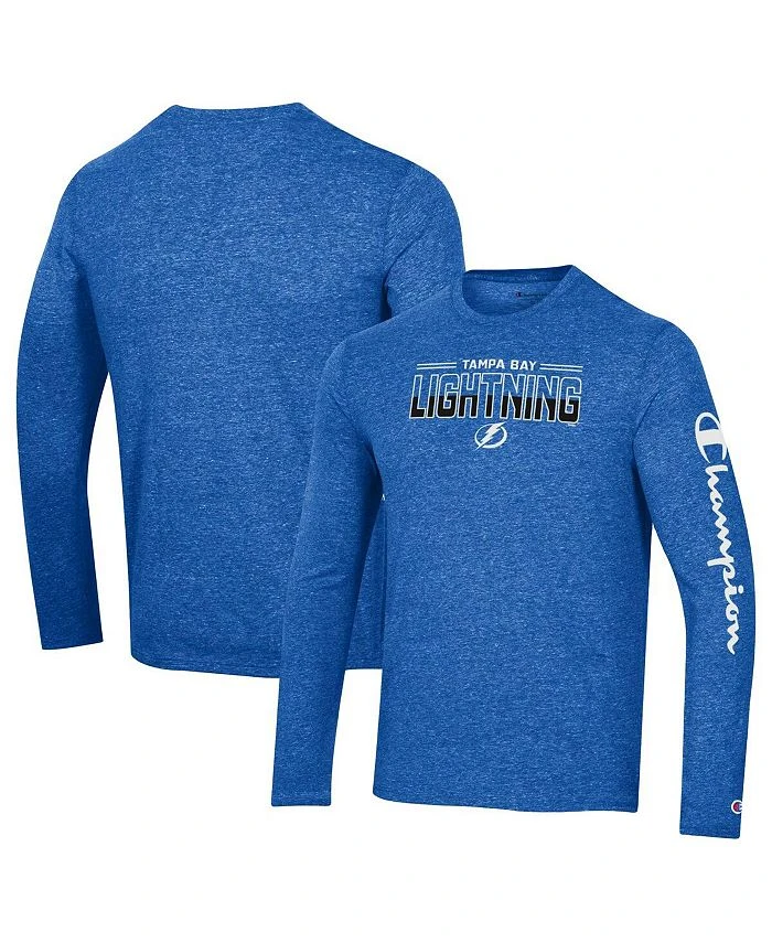 Champion Men's Heather Royal Tampa Bay Lightning Tri-Blend Long Sleeve T-shirt 3 Champion Men's Heather Royal Tampa Bay Lightning Tri-Blend Long Sleeve T-shirt