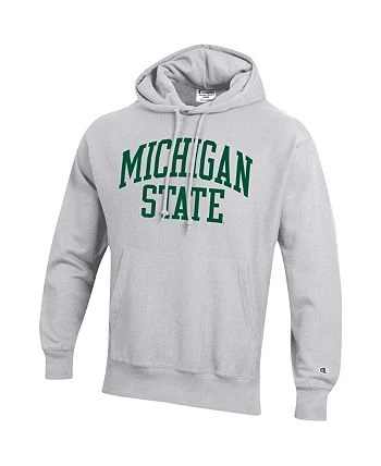 Champion Men's Heathered Gray Michigan State Spartans Team Arch Reverse Weave Pullover Hoodie 5 Champion Men's Heathered Gray Michigan State Spartans Team Arch Reverse Weave Pullover Hoodie - Image 3