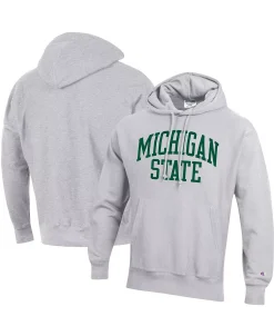 Champion Men's Heathered Gray Michigan State Spartans Team Arch Reverse Weave Pullover Hoodie 10 Champion Men's Heathered Gray Michigan State Spartans Team Arch Reverse Weave Pullover Hoodie -Champion Online 23665010 fpx