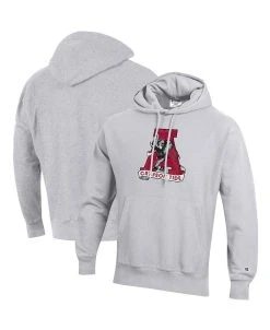 Champion Men's Heathered Gray Alabama Crimson Tide Vault Logo Reverse Weave Pullover Hoodie