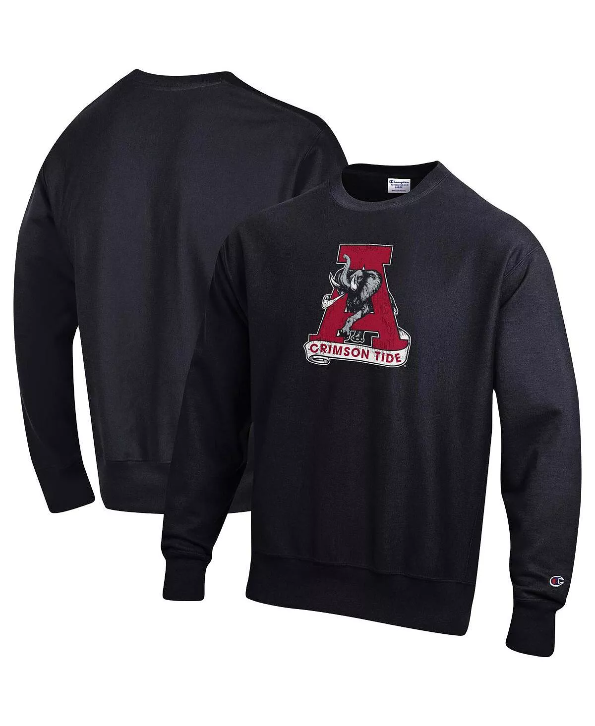 Champion Men's Black Alabama Crimson Tide Vault Logo Reverse Weave Pullover Sweatshirt 6 Champion Men's Black Alabama Crimson Tide Vault Logo Reverse Weave Pullover Sweatshirt - Image 4