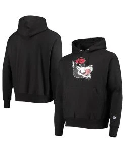 Champion Men's Black NC State Wolfpack Vault Logo Reverse Weave Pullover Hoodie