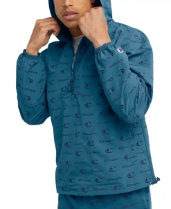 Champion Men's Standard-Fit Logo-Print Water-Resistant Ripstop Anorak 8 Champion Men's Standard-Fit Logo-Print Water-Resistant Ripstop Anorak -Champion Online 23674343 fpx