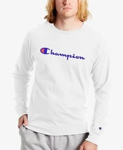 Champion Men's Script-Logo Long Sleeve Tshirt -Champion Online 23705922 fpx