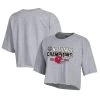 Women's Gray Georgia Bulldogs Back-To-Back To College Football Playoff National Champions Again Crop T-shirt -Champion Online 23784715 fpx