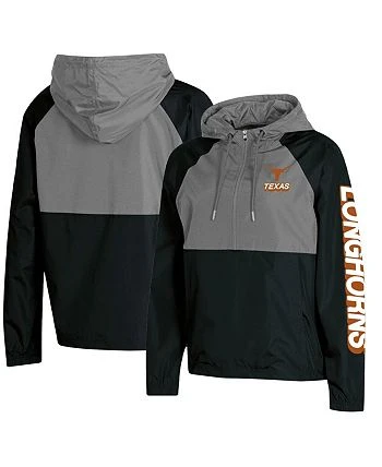 Champion Women's Black Texas Longhorns Colorblocked Packable Raglan Half-Zip Hoodie Jacket 4 Champion Women's Black Texas Longhorns Colorblocked Packable Raglan Half-Zip Hoodie Jacket - Image 2
