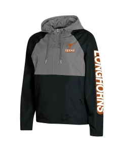 Champion Women's Black Texas Longhorns Colorblocked Packable Raglan Half-Zip Hoodie Jacket 8 Champion Women's Black Texas Longhorns Colorblocked Packable Raglan Half-Zip Hoodie Jacket -Champion Online 23886438 fpx