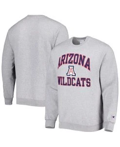 Champion Men's Heather Gray Arizona Wildcats High Motor Pullover Sweatshirt