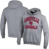 Champion Men's Heather Gray Louisville Cardinals High Motor Pullover Hoodie -Champion Online 23966058 fpx