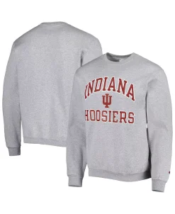 Champion Men's Heather Gray Indiana Hoosiers High Motor Pullover Sweatshirt -Champion Online 23967671 fpx