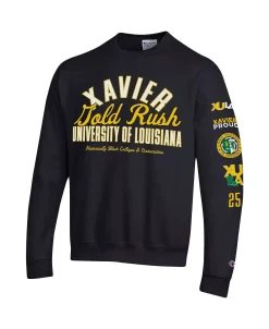 Champion Men's Black XULA Gold 2-Hit Powerblend Pullover Sweatshirt -Champion Online 23972087 fpx