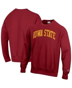 Champion Men's Cardinal Iowa State Cyclones Arch Reverse Weave Pullover Sweatshirt