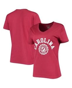 Champion Women's Garnet South Carolina Gamecocks University College Seal V-Neck T-shirt -Champion Online 24024978 fpx