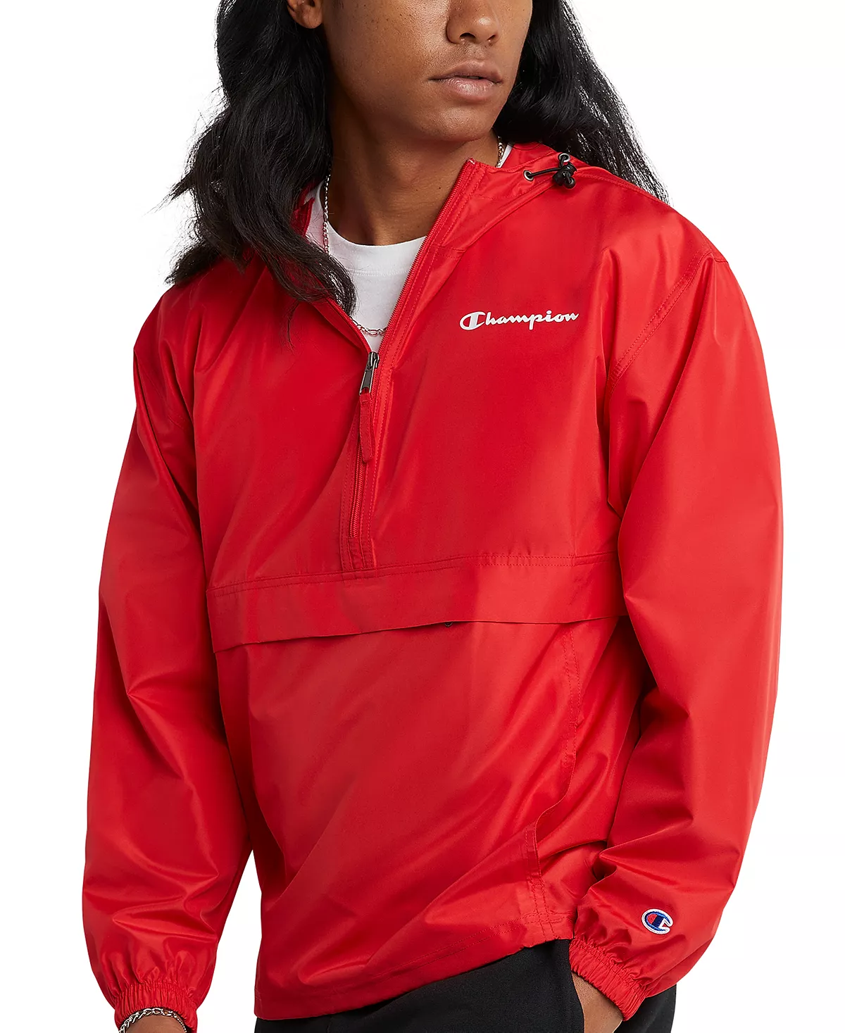 Champion Men's Packable Half-Zip Hooded Water-Resistant Jacket 7 Champion Men's Packable Half-Zip Hooded Water-Resistant Jacket - Image 5