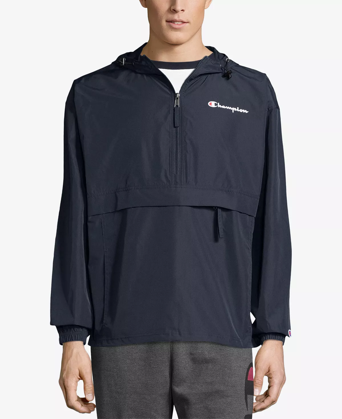 Champion Men's Packable Half-Zip Hooded Water-Resistant Jacket 3 Champion Men's Packable Half-Zip Hooded Water-Resistant Jacket