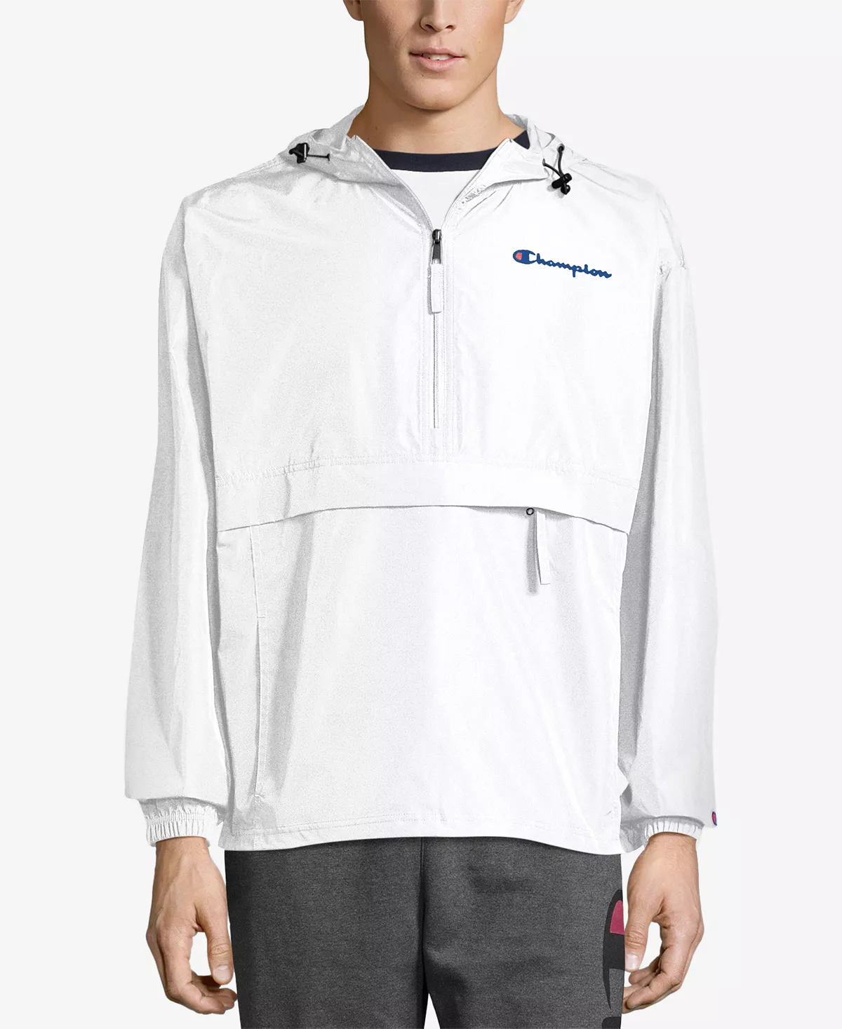 Champion Men's Packable Half-Zip Hooded Water-Resistant Jacket 5 Champion Men's Packable Half-Zip Hooded Water-Resistant Jacket - Image 3